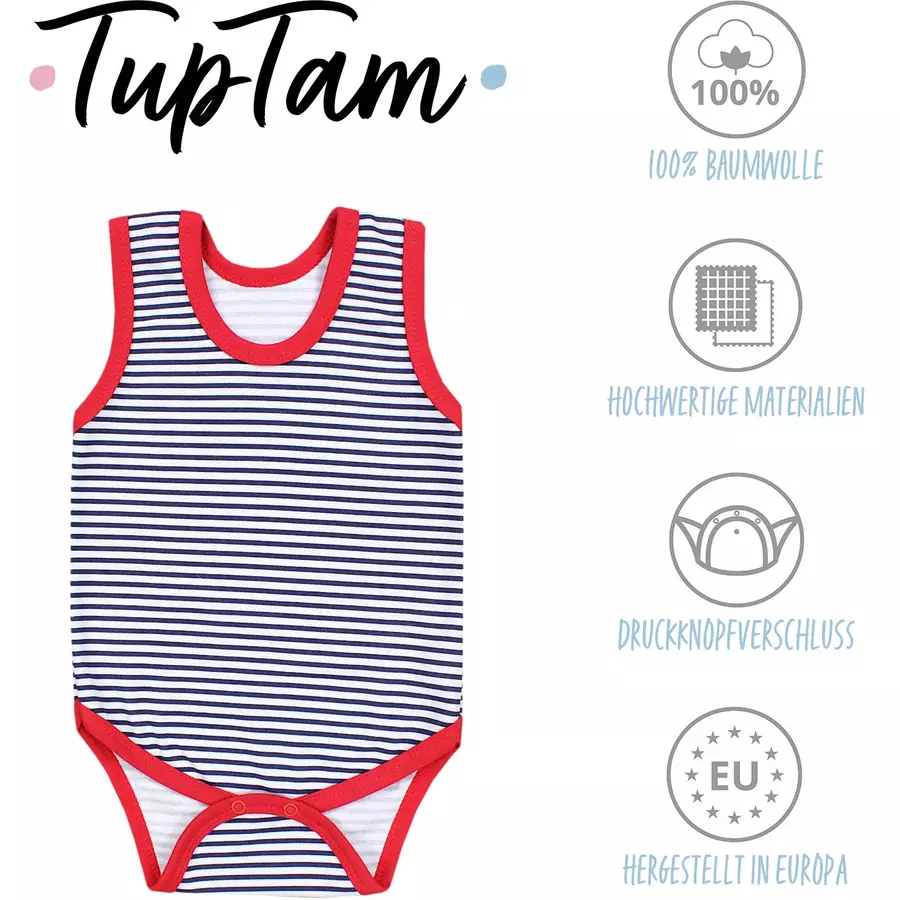 TupTam Baby Jungen Achselbody 5er Pack rot Modell 1