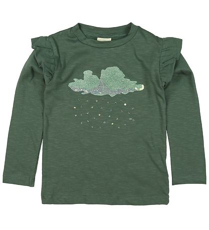En Fant Bluse -  Grøn m. Sky