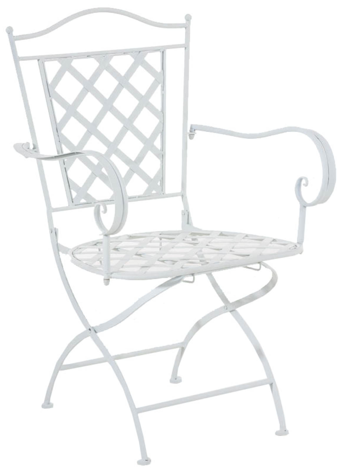 CLP 2er Set Eisenstühle Adara im Jugendstil I Outdoor-Stühle mit Armlehnen I Handgefertigte Gartenstühle aus Eisen