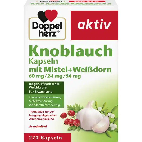 Knoblauch Kapseln mit Mistel + Weißdorn