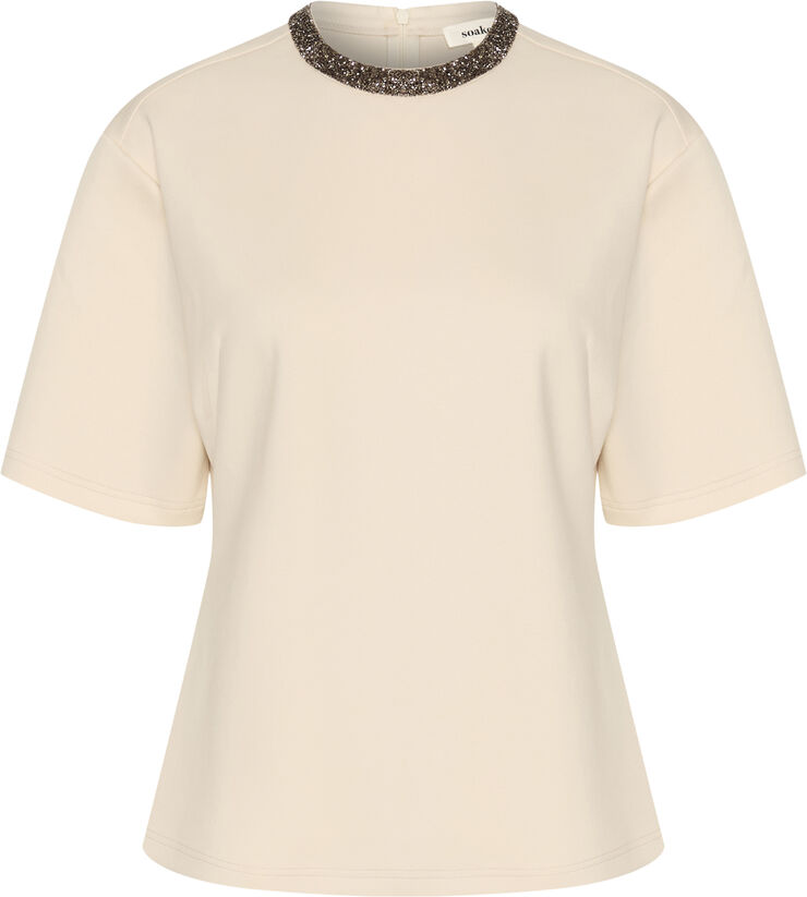 Soaked in Luxury SLMagana Embellished Tee Whitecap gray
