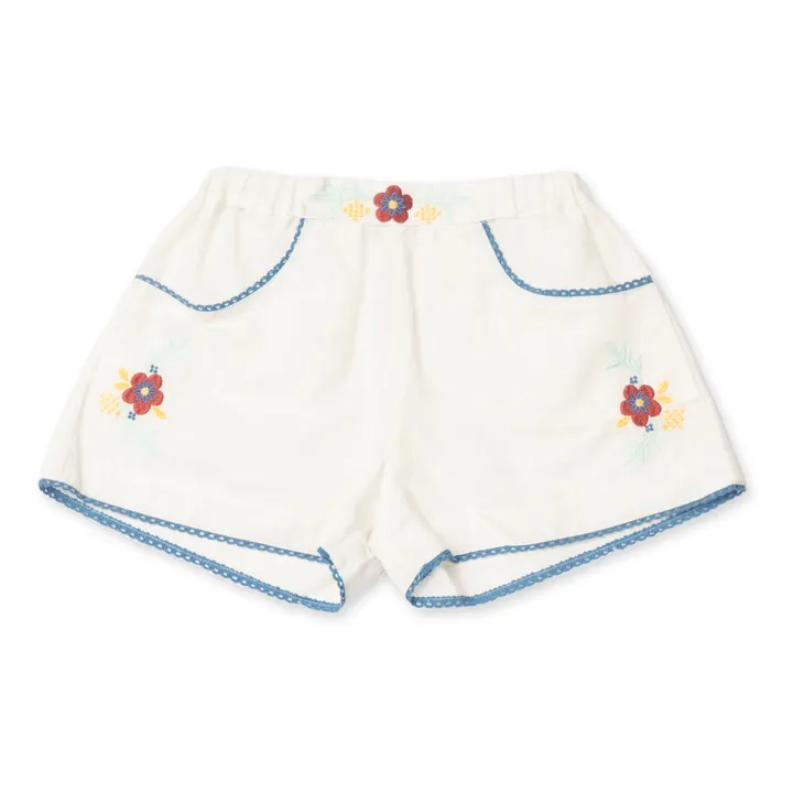 Lali Short Begonia Fleurs Brodées | Ecru