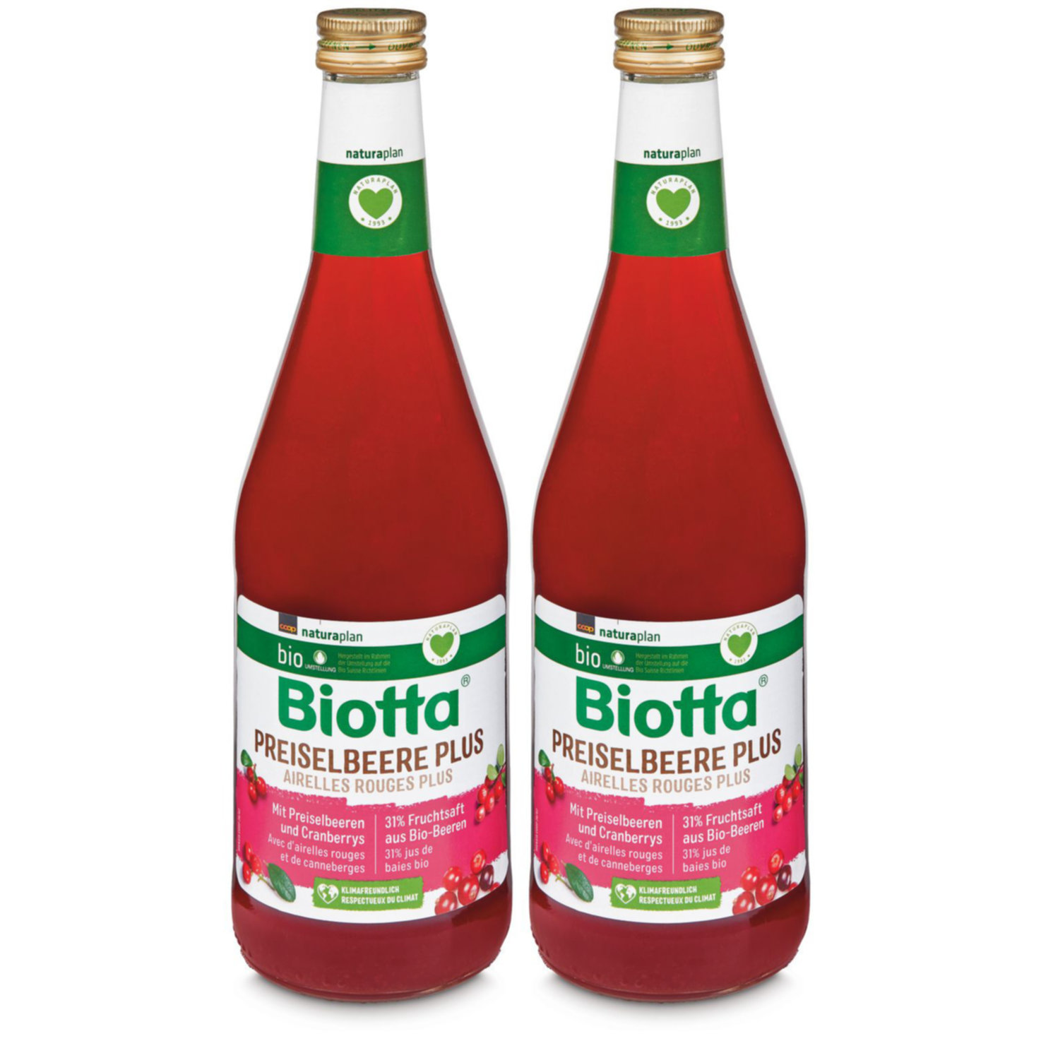 Naturaplan Bio Biotta Fruchtsaft Preiselbeer 2x 50cl -2x 50cl