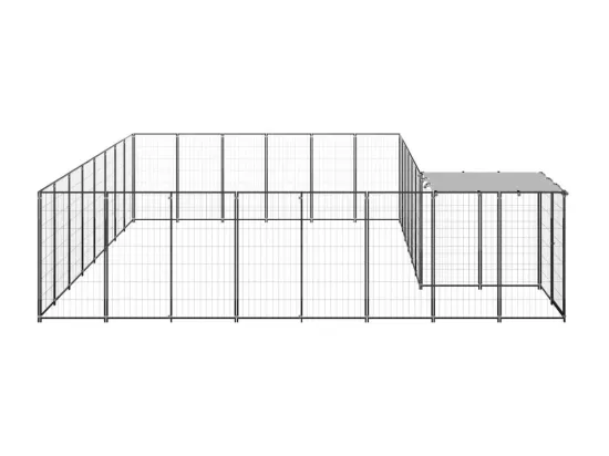 Chenil extérieur cage enclos noire 440 x 440 x 110 cm 02_0000498