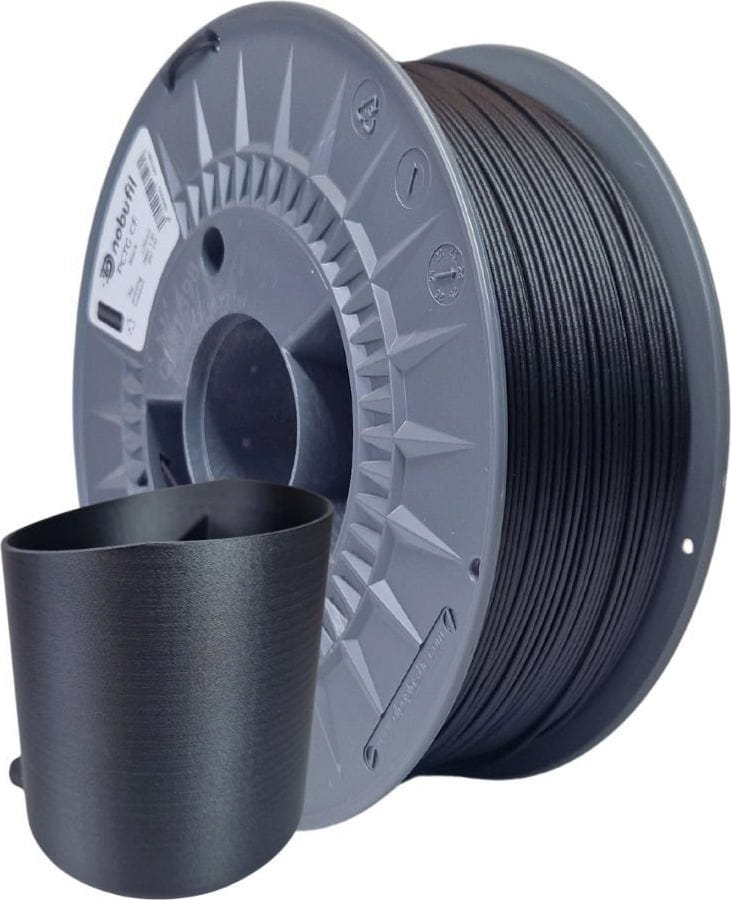 Nobufil  PCTG CF Black, 1,75 mm / 1000 g    Carbon Filament in schönem Mattschwarz