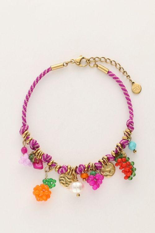 Art paarse touw armband tutti frutti