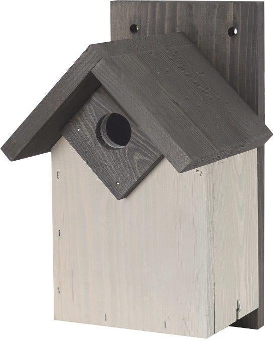 Intratuin nestkast duo koolmees grijs/wit 18 x 19 x 29 cm