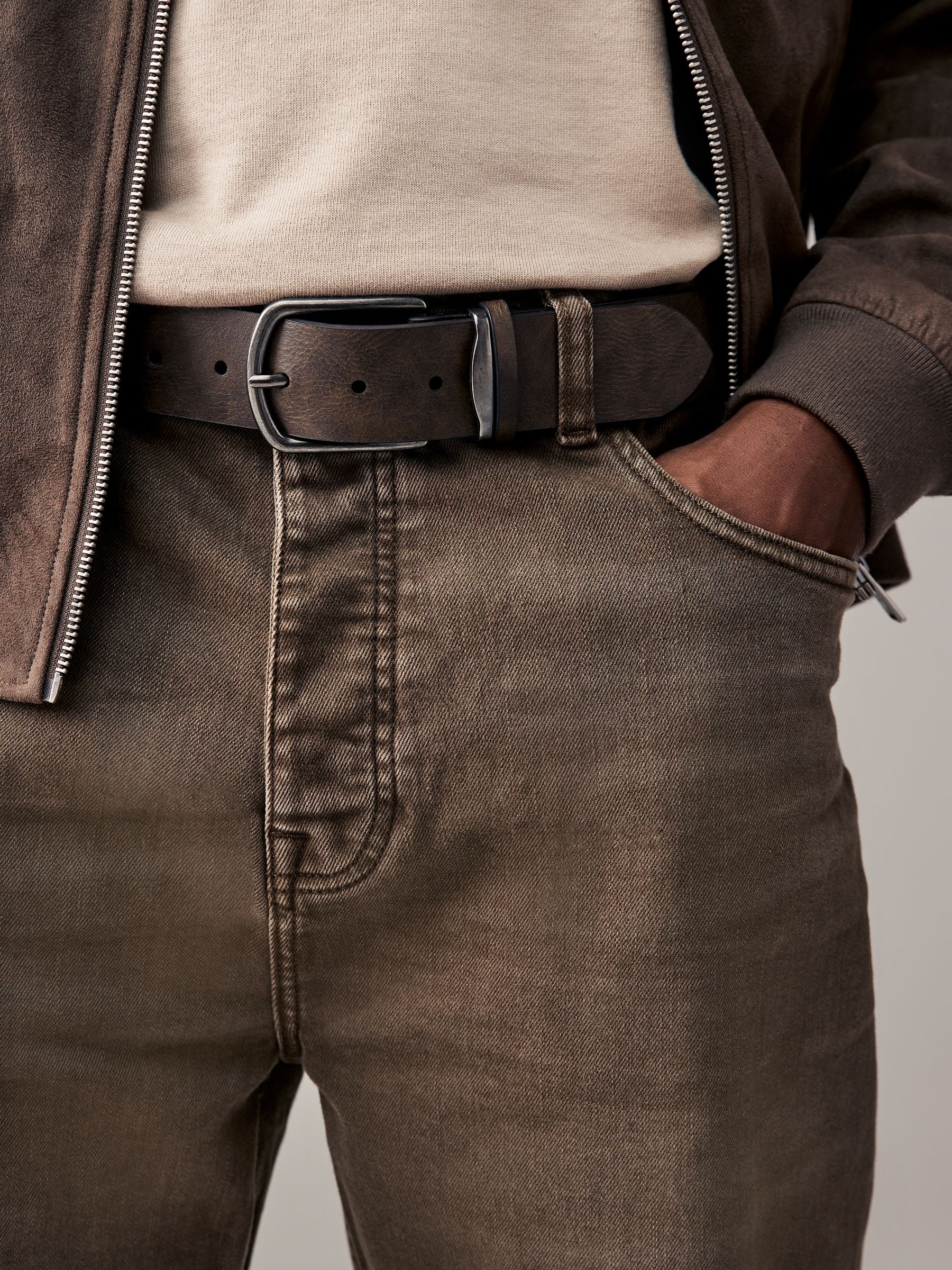 Bruin - Distressed Faux Leather Belt