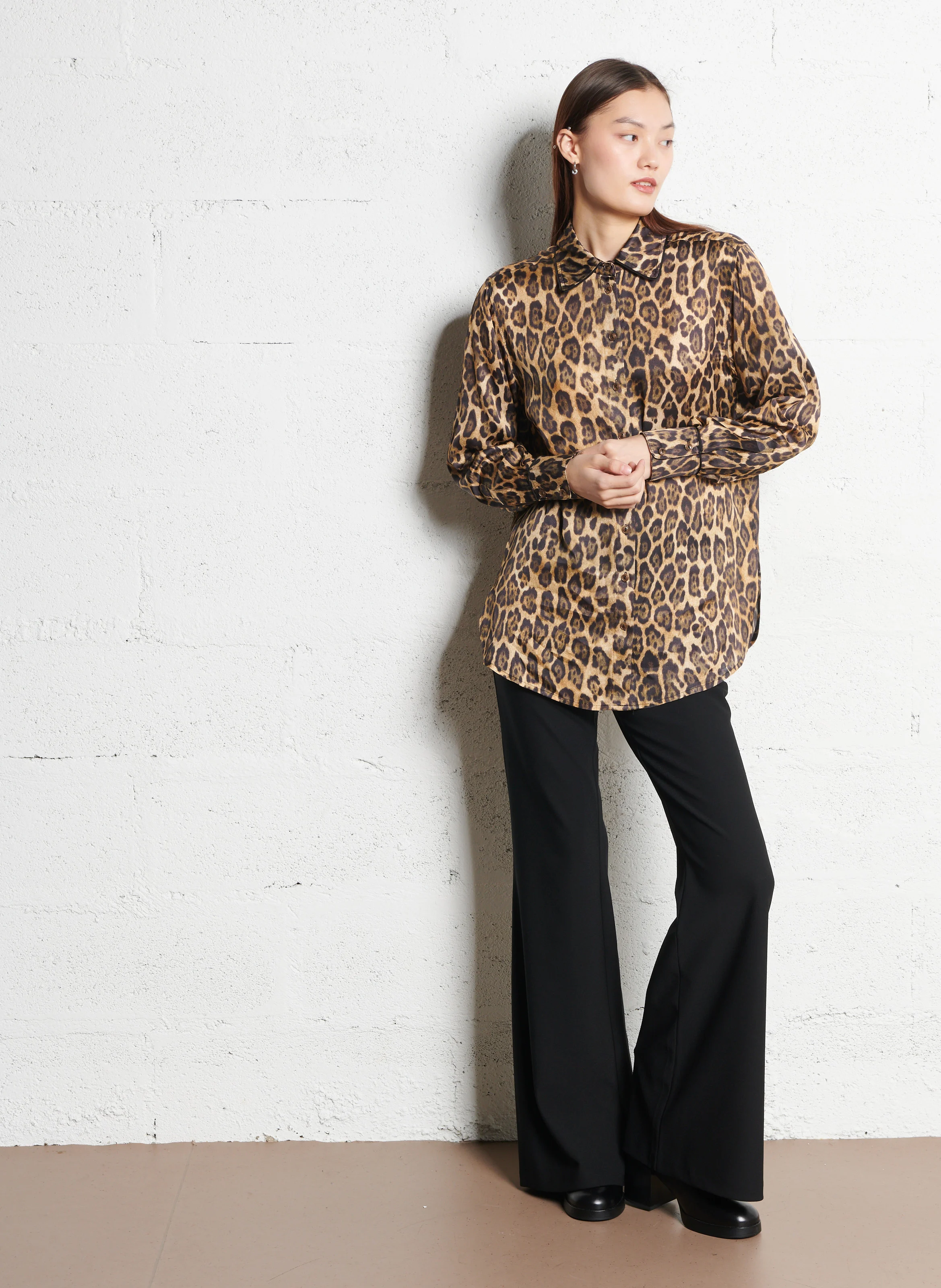 POPPY - Pantalon évasé cropped | Noir