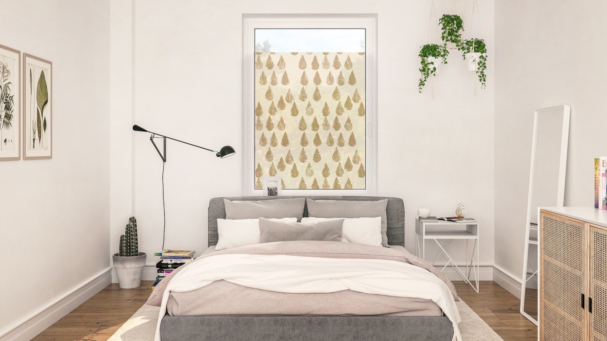 Lichtblick Fensterfolie selbstklebend, Sichtschutz, Golden Drops - Gold