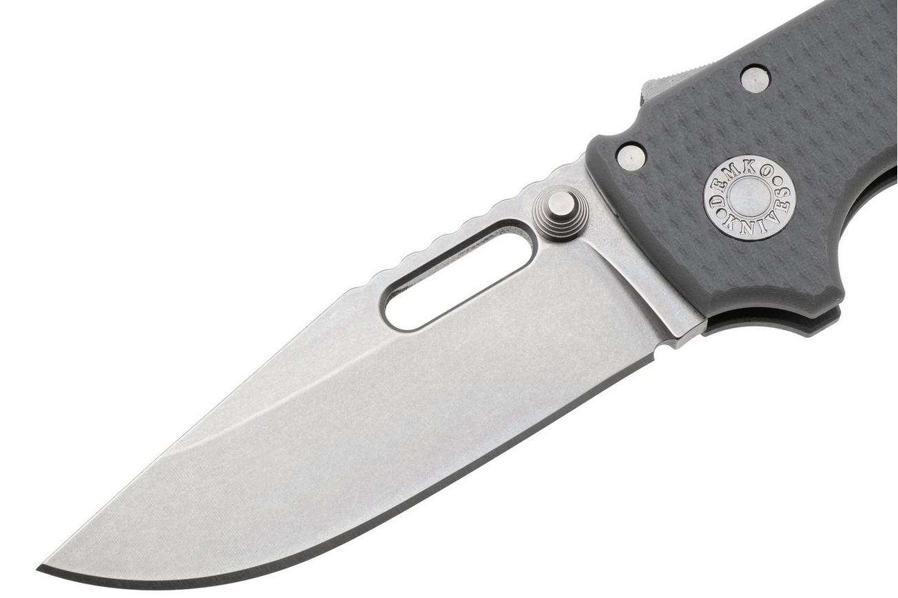 Demko MG AD20 Shark-Lock, Stonewashed MagnaCut Clip Point, MGAD20-MAG-GRY-G10, Grey G10 zakmes