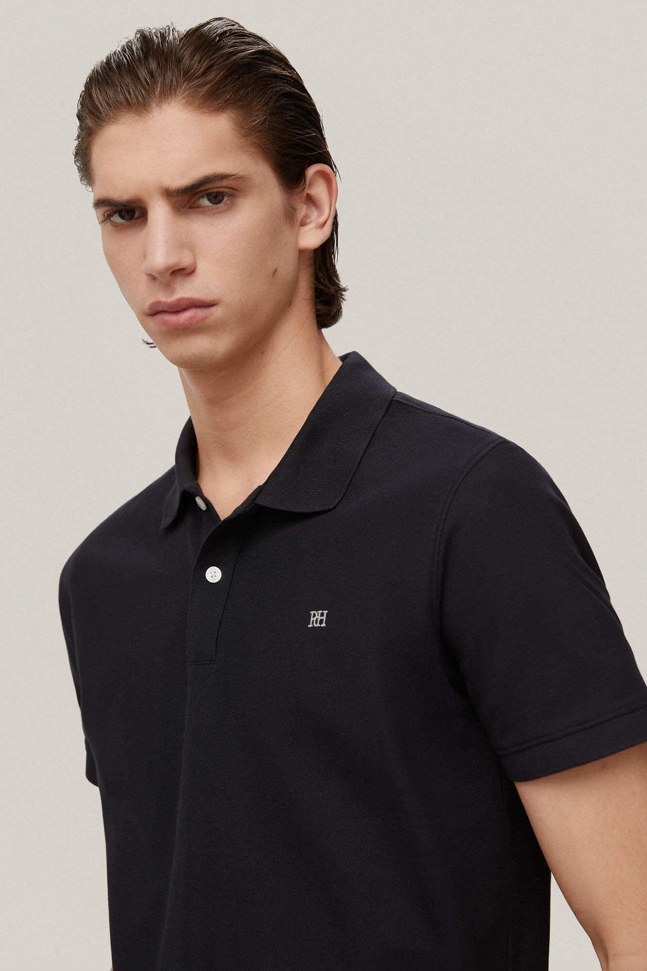 Camisa polo slim fit anti-odor - Preta
