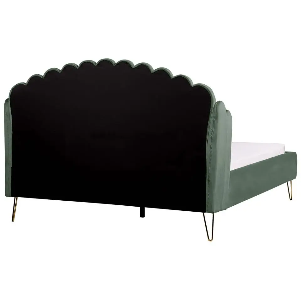 AMBILLOU - Tweepersoonsbed - Groen - 160 x 200 cm - Fluweel