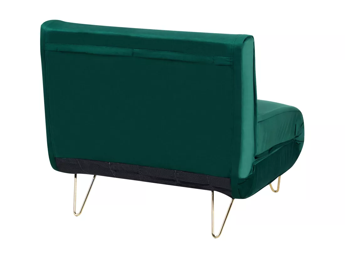 Banquette convertible 1 place en velours vert foncé VESTFOLD