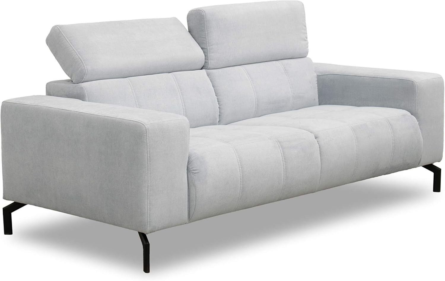 DOMO Collection Cunelli 2 Sitzer, Sofa mit Rückenfunktion, Garnitur mit Relaxfunktion, pastellblau, 208x104x79 cm