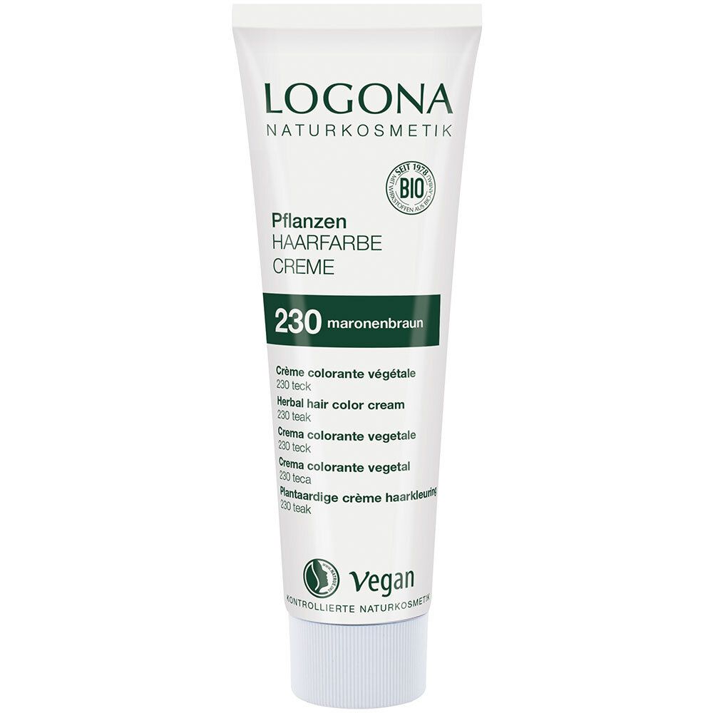 LOGONA Naturkosmetik Pflanzen-Haarfarbe Creme 230 Maronenbraun