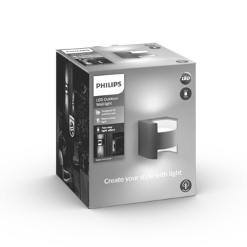 Philips wandlamp Grass antraciet