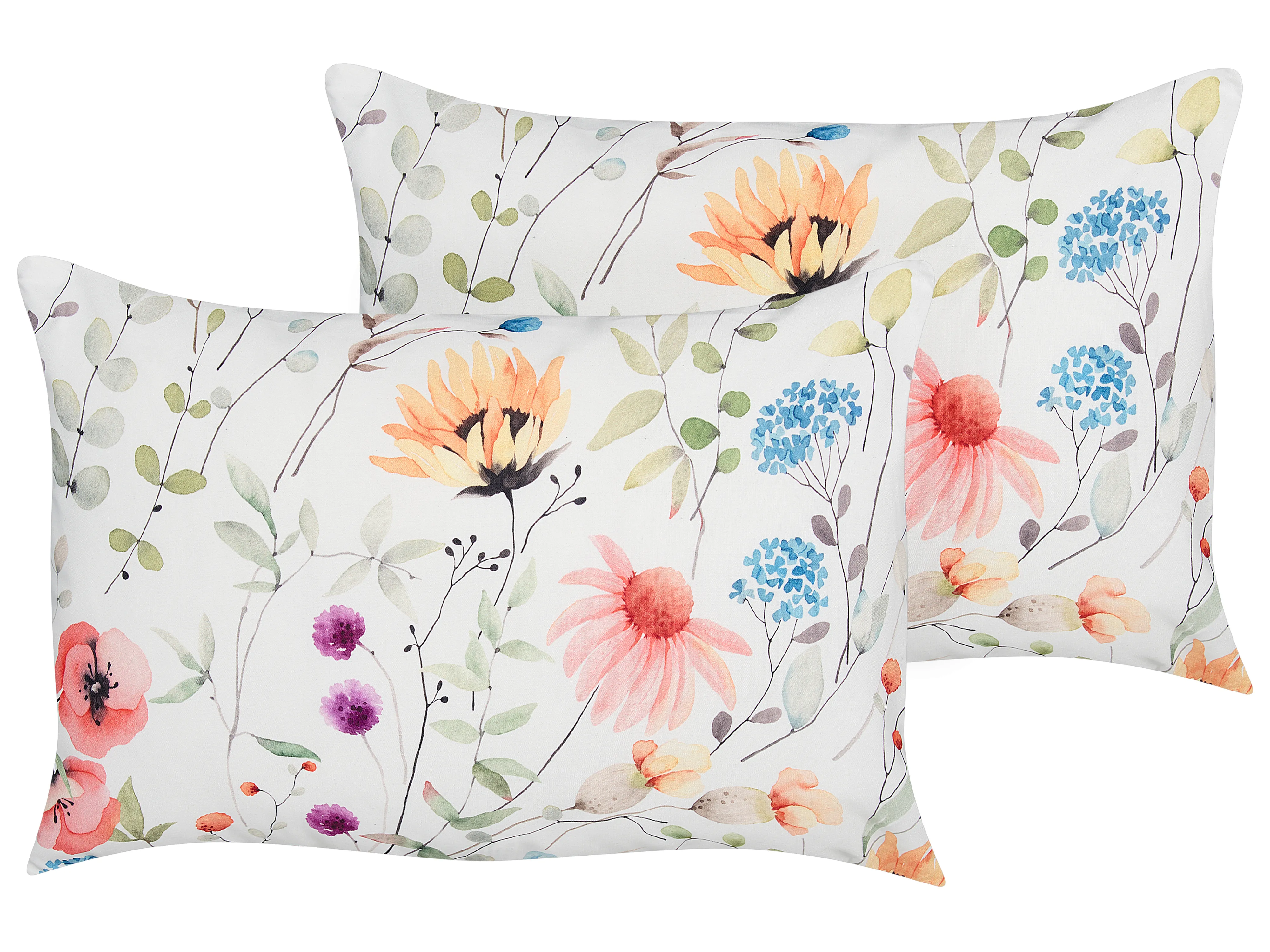 Set van 2 tuinkussens MONESI bloempatroon 40 x 60 cm Meerkleurig