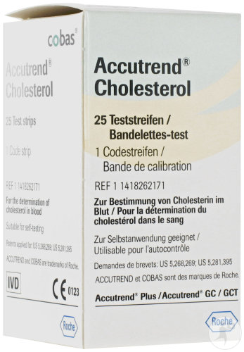 Accutrend Cholestérol Bandelettes-Test 25 Pièces
