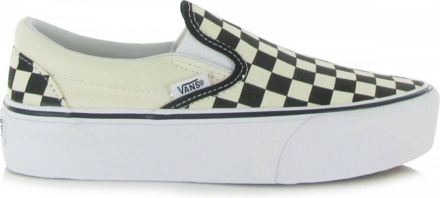 Vans Classic Slip-On Platform Sneakers Unisex Black And White Checker White