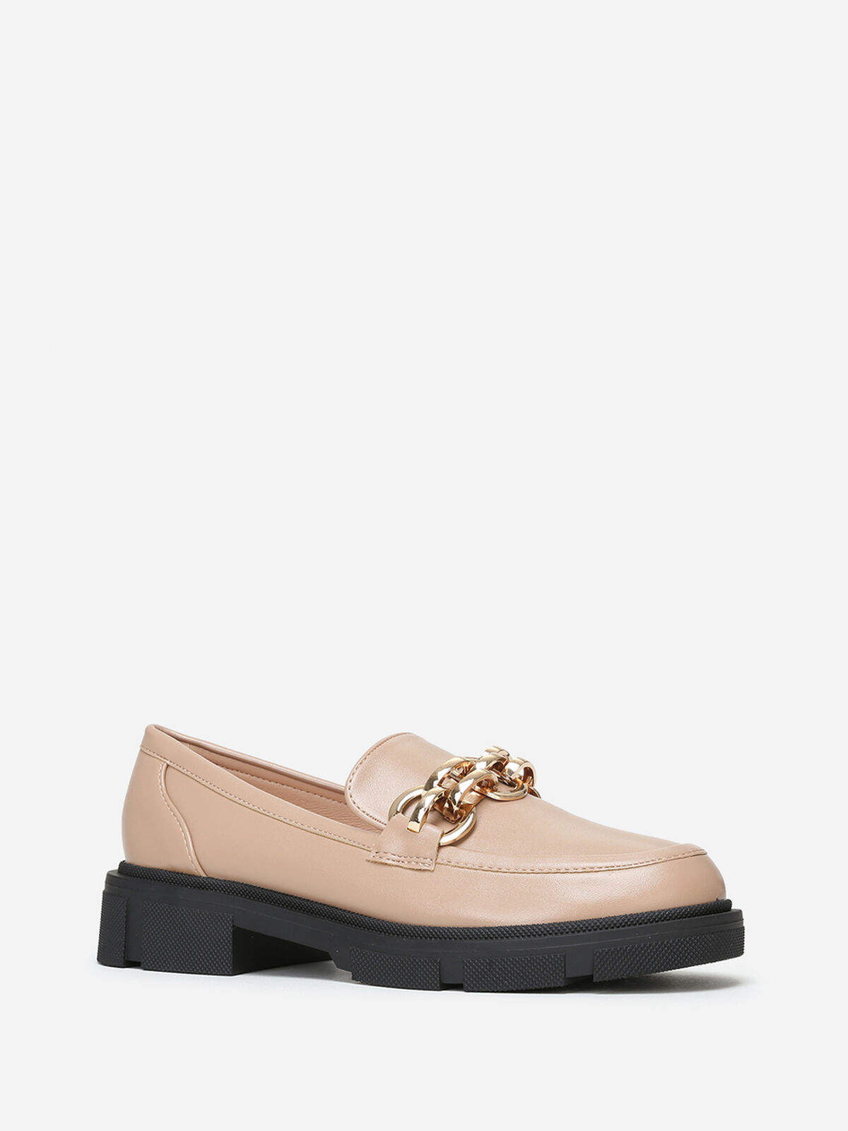 Mocassins crantés avec bride à boucles- Kaki