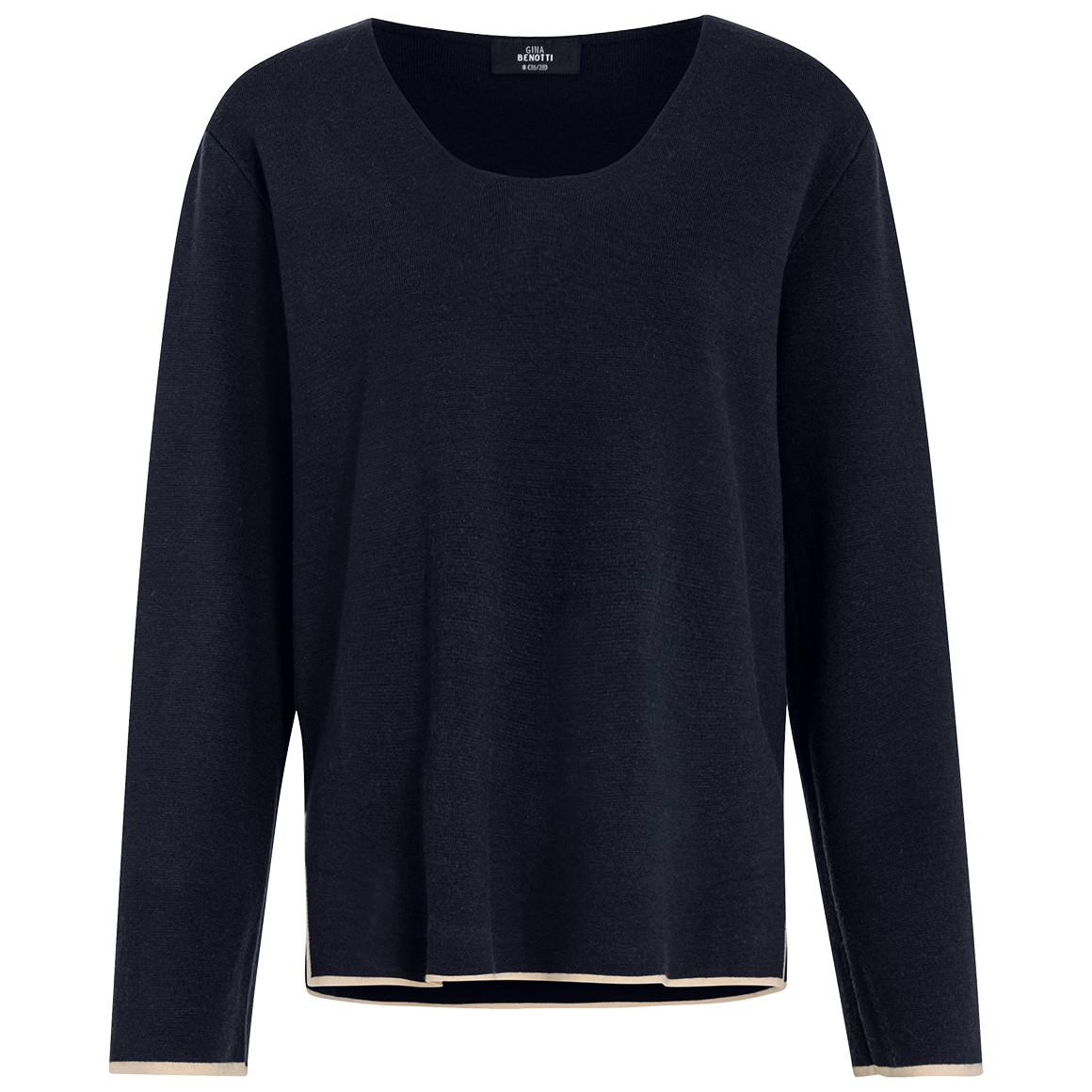 Gina Benotti Damen Pullover mit Kontraststreifen dunkelblau