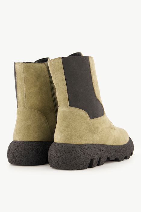 Leder-Stiefeletten, Elastikeinsatz, Wechselfußbbett, Weite H