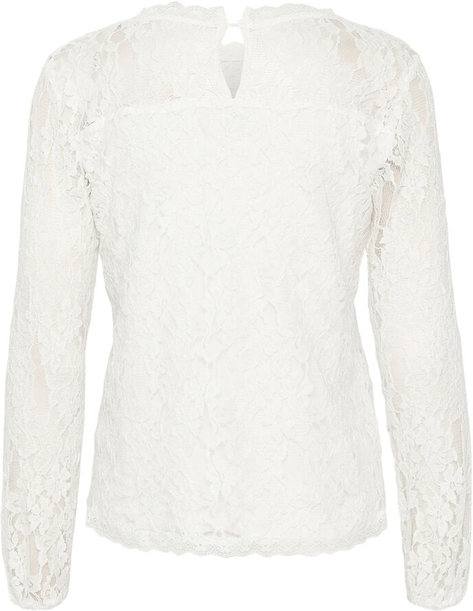 Cream CRKit Lace LS Blouse Snow white
