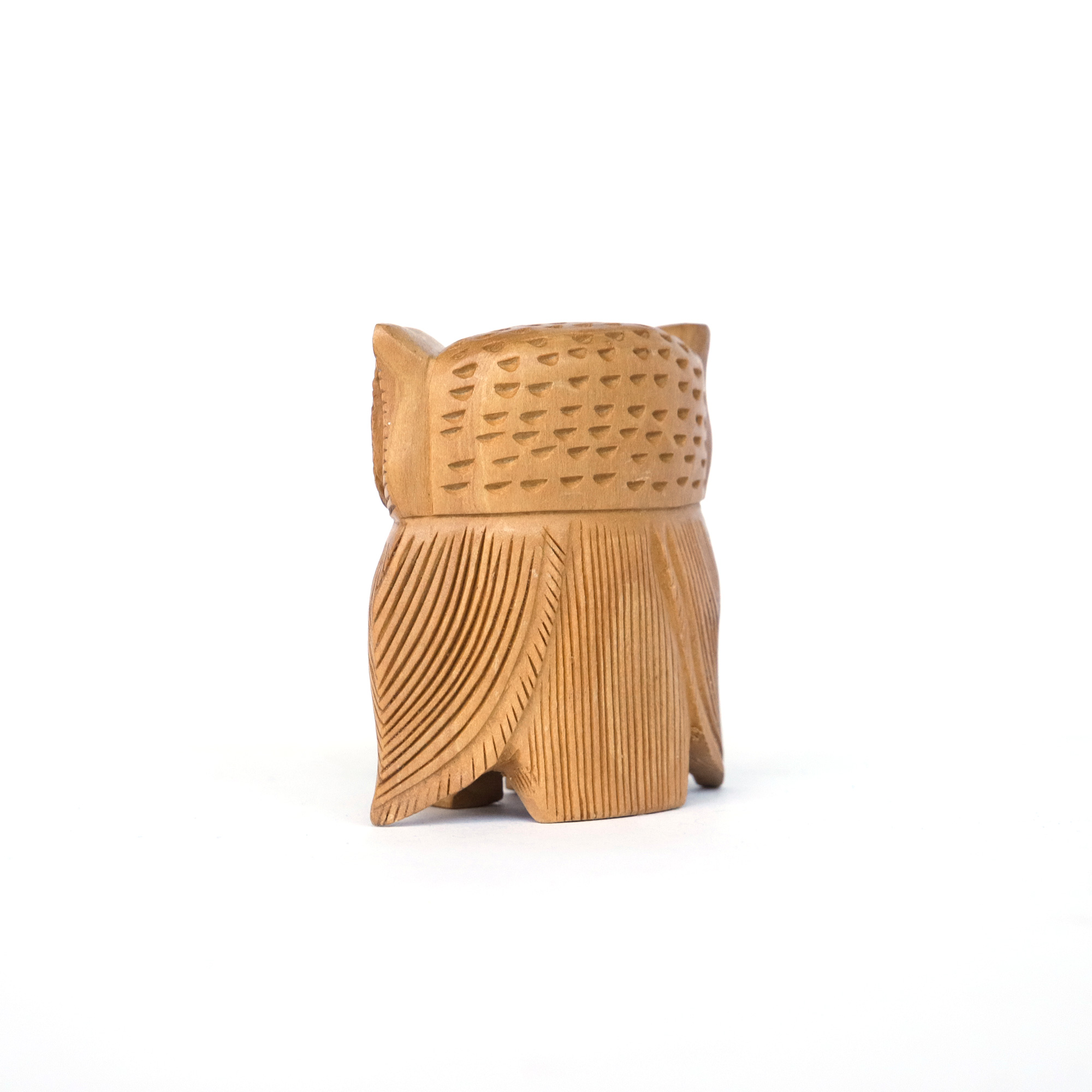 Eule aus Holz, natur, H 7,5 cm B 7,5 cm, T 3,5 cm von fischer's lagerhaus