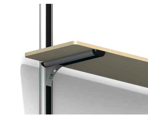 Alfer coaxis® plankdrager, D 200 x H 51 mm, blank aluminium
