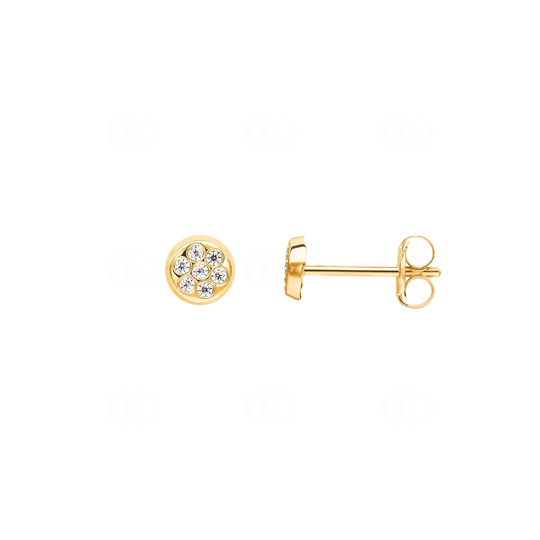 Ohrstecker 750/18 K Gelbgold mit Zirkonia