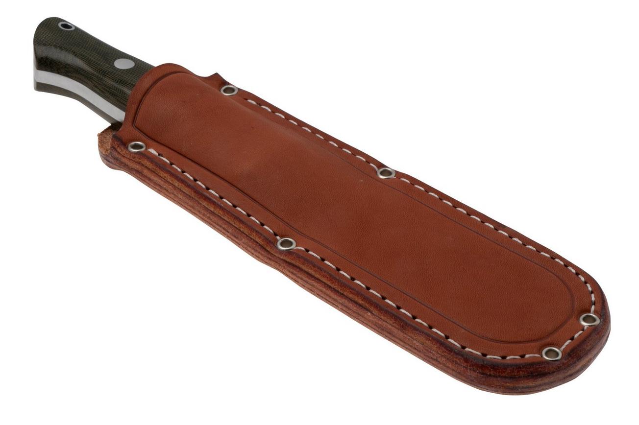 Bark River Bravo 1 CPM 3V, Green Canvas Micarta, vaststaand mes