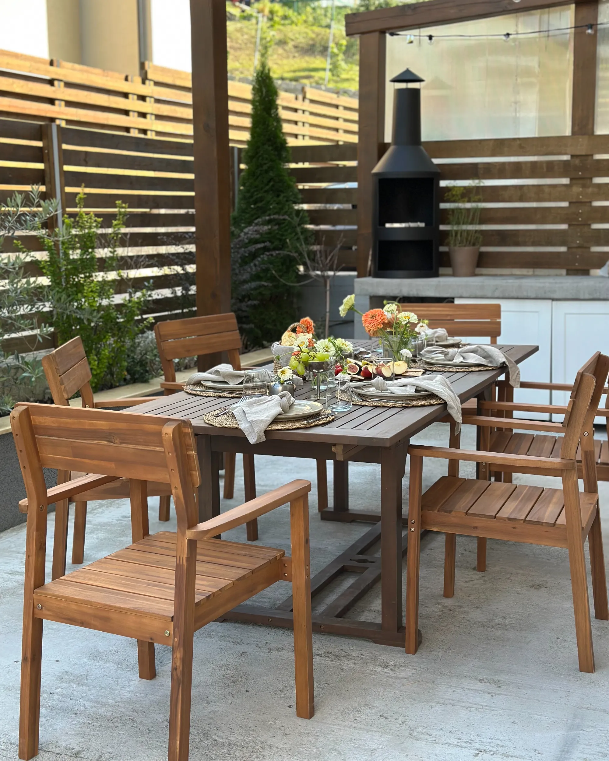 Set van 6 tuinstoelen FORNELLI Acaciahout Bruin
