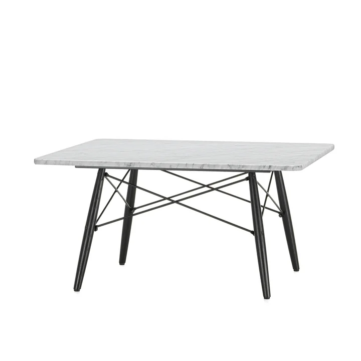 Vitra - Eames Coffee Table, Marmor weiss / Esche schwarz, 76 x 76 cm