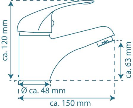 Schutte MAGNA ééngreepsmengkraan wastafel, lage druk, chroom