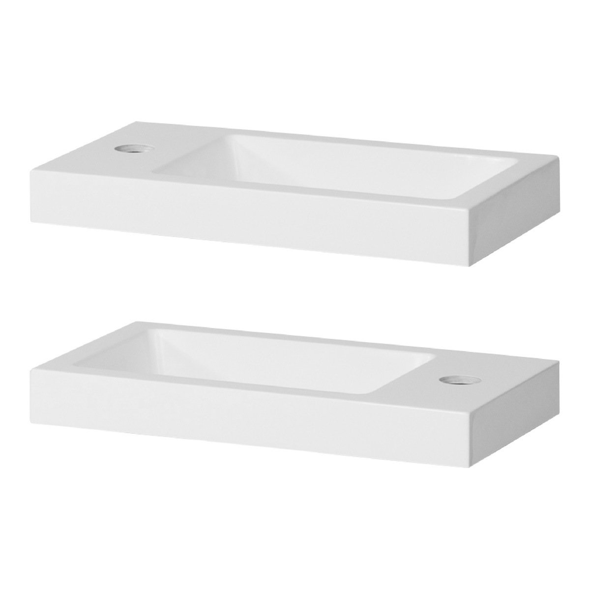 Brauer Solar Medium fontein mineraalmarmer 40x22cm met kraangat wit glans