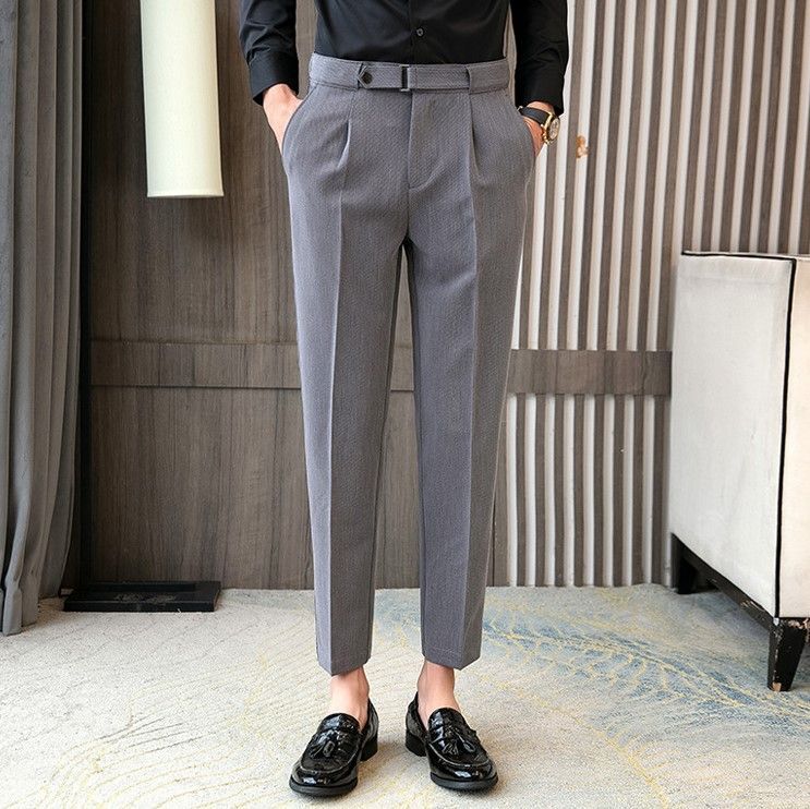 Deepwood - Effen cropped taps toelopende pantalon