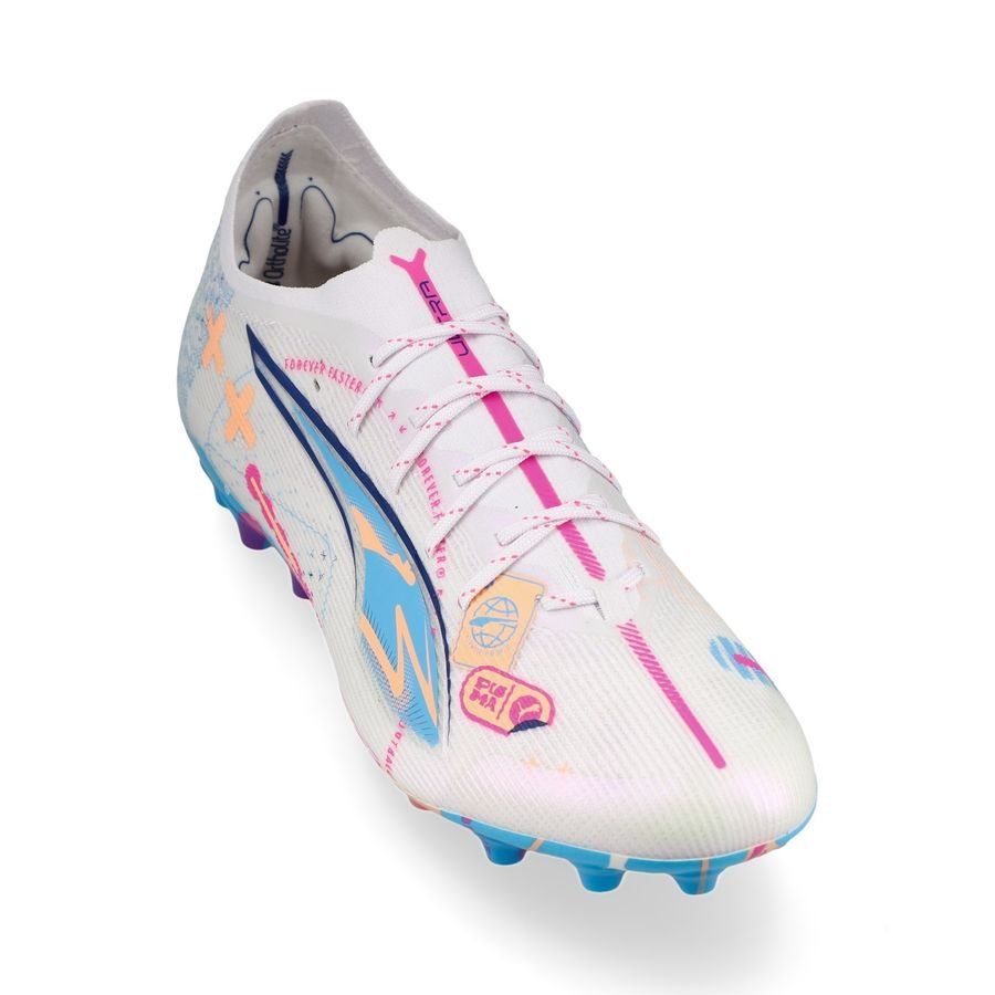 PUMA Ultra 5 Ultimate MG Volume Up - Blanc/Bleu/Poison Pink/Fizzy Melon