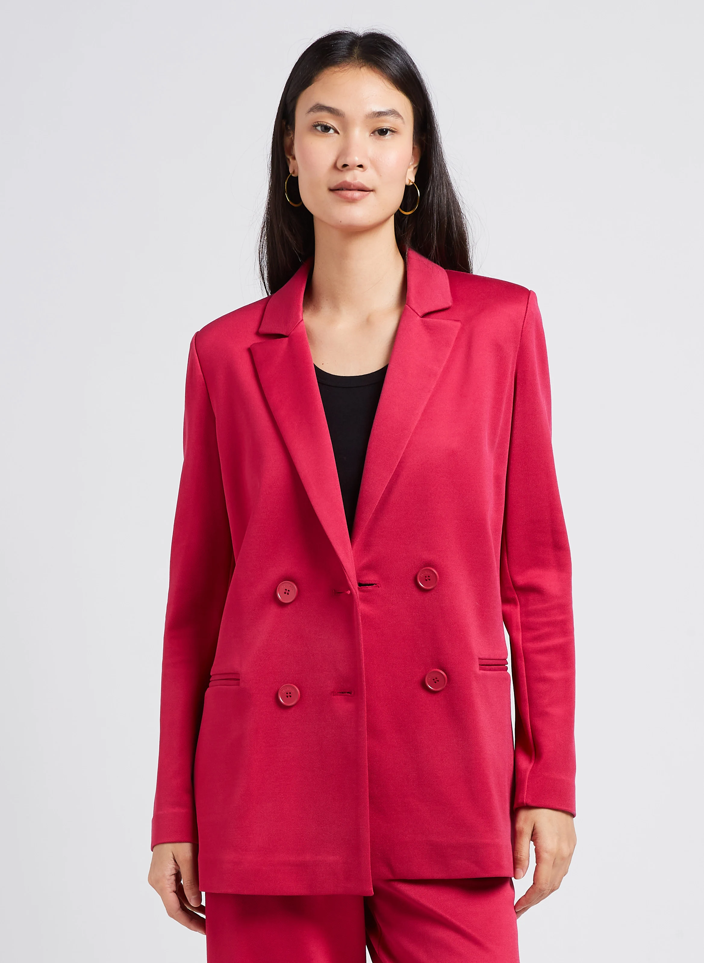 CREDERE - Blazer en sergé de jersey| Rouge