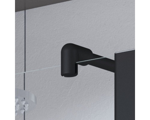 Zijpaneel voor Breuer Elana 6 75 cm draaideur, grijs decor, zwarte profielkleur