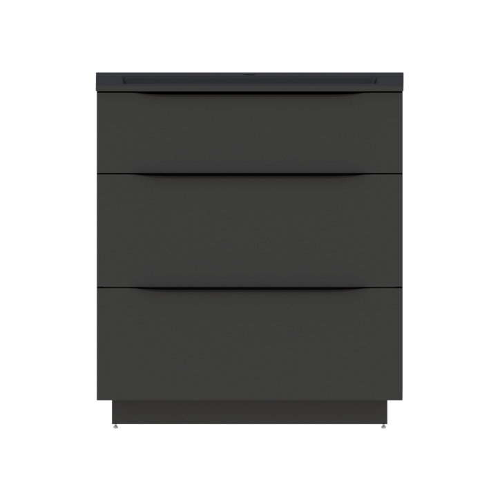 Meuble sous vasque à poser Pamili noir mat 80 cm