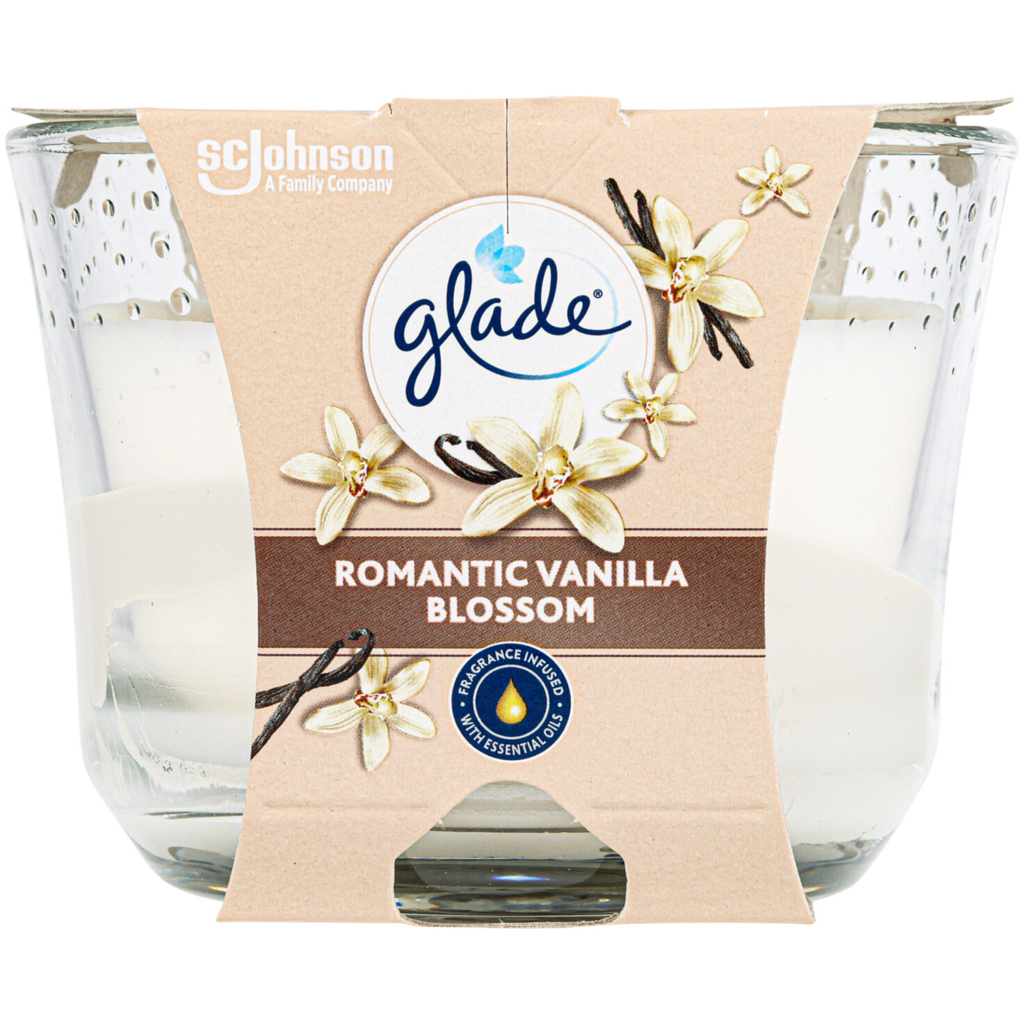 Glade Langanhalende Duftkerze Romantic Vanilla Blossom