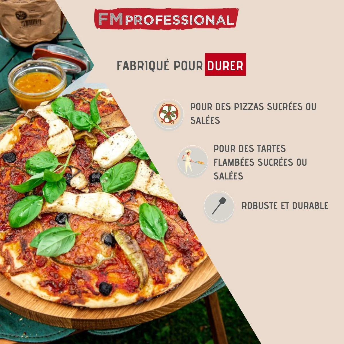 Pelle à pizza ou tarte flambée FM Professional Pizza FM Professional