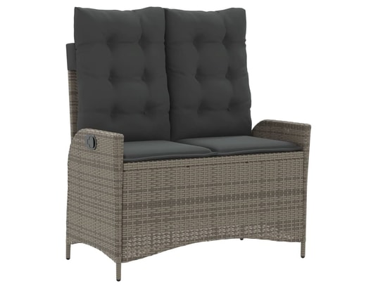 VIDAXL - Banc de jardin Banc inclinable de jardin avec coussins gris résine tressée