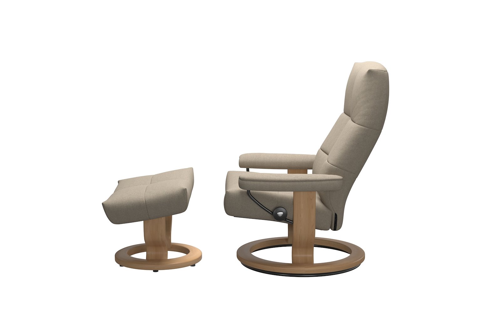 David lenestol med krakk Tekstil Calido Light Beige - Classic - Eik