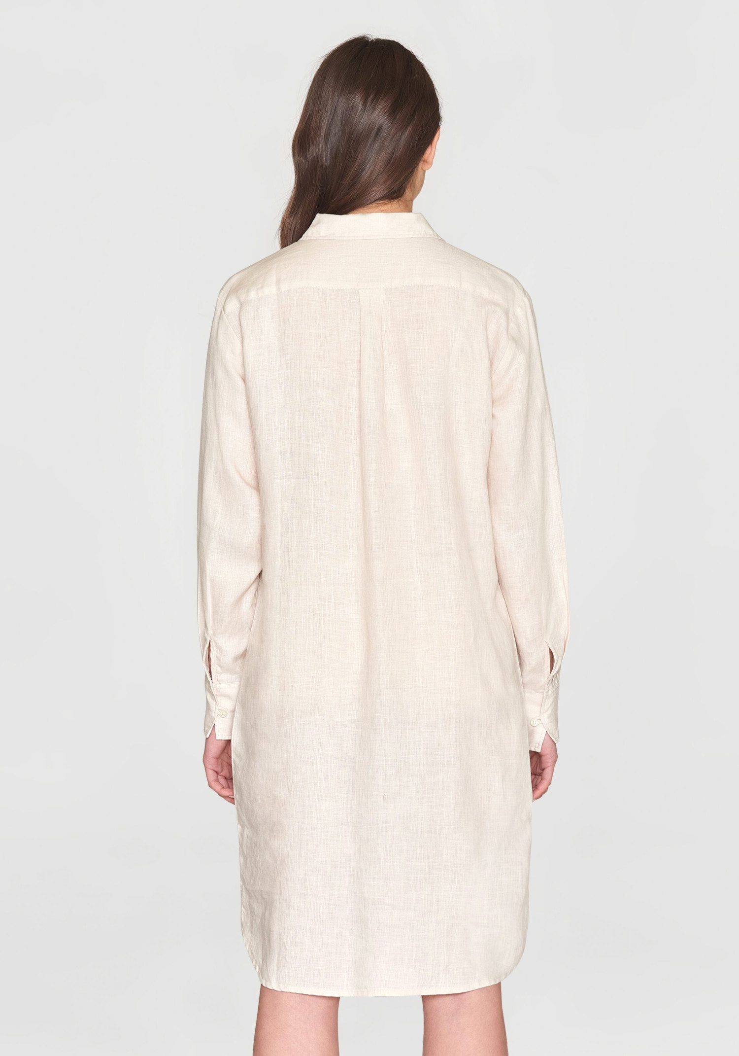 Knowledge Cotton Apparel Leinenkleid Classic Linen Dress Light Feather Gray