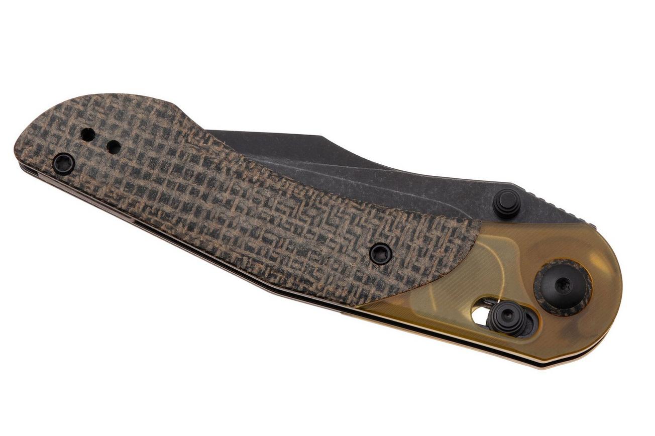 Kizer Vanguard Mini Mystic V3636C1 Blackwashed 154CM, Burlap Micarta Ultem Bolster, zakmes, Paul Munko design