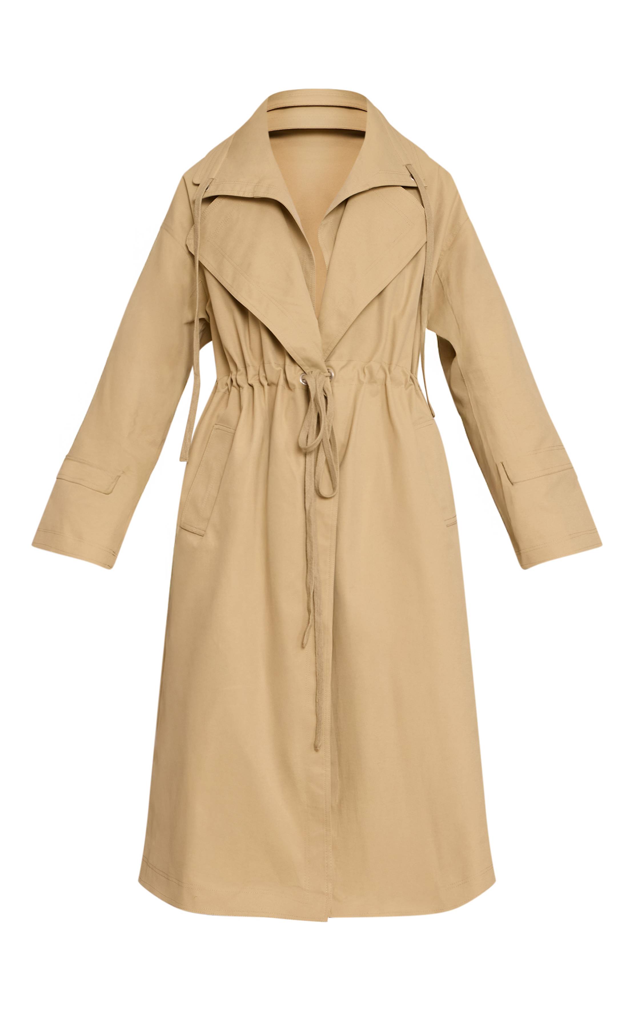 Beige Trench-coat Beige À Taille Cintrée