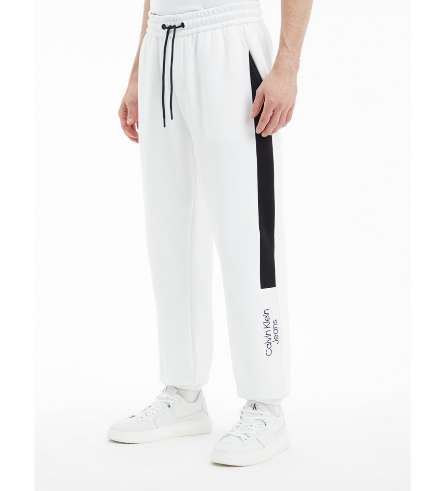 Calça Calvin Klein Jeans Stacked Colorblock Hwk Branca