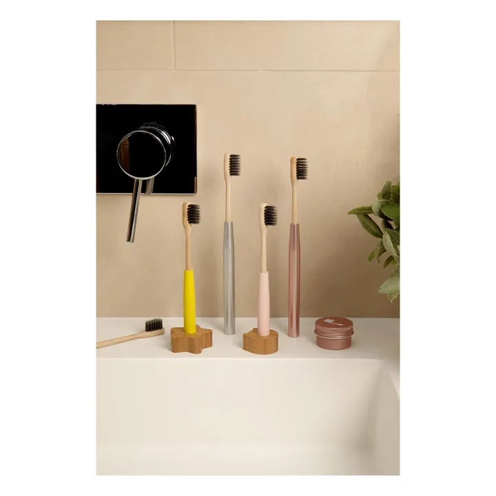 Cookut Brosse à dents complète enfant rechargeable, avec socle en bois  | Rose